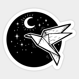 Origami night flight Sticker